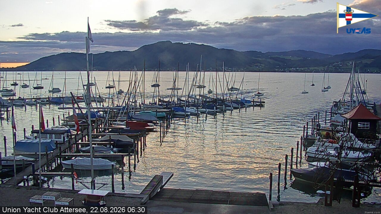 Archiv Foto Webcam Blick vom Union Yacht Club am Attersee