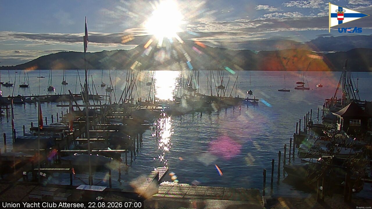 Archiv Foto Webcam Blick vom Union Yacht Club am Attersee