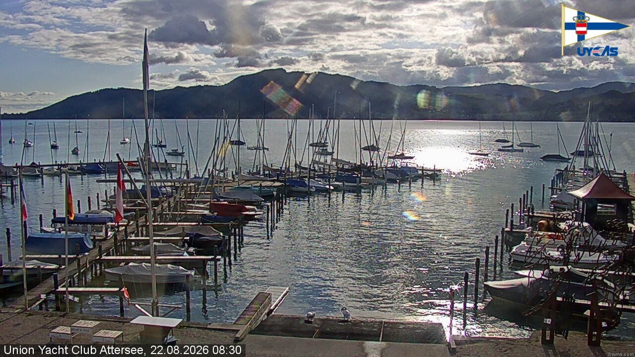Archiv Foto Webcam Blick vom Union Yacht Club am Attersee
