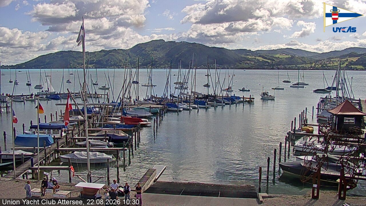 Archiv Foto Webcam Blick vom Union Yacht Club am Attersee