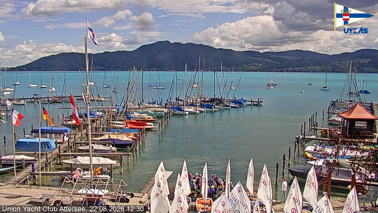 Archiv Foto Webcam Blick vom Union Yacht Club am Attersee