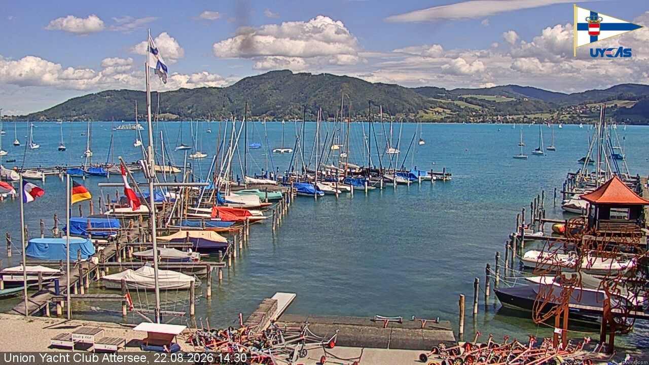 Archiv Foto Webcam Blick vom Union Yacht Club am Attersee
