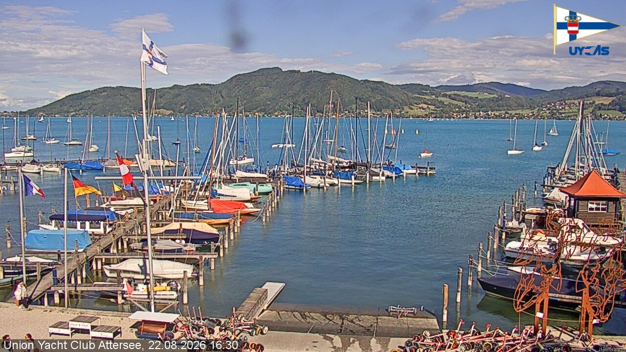Archiv Foto Webcam Blick vom Union Yacht Club am Attersee