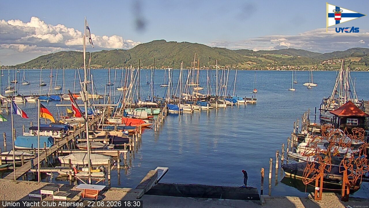 Archiv Foto Webcam Blick vom Union Yacht Club am Attersee