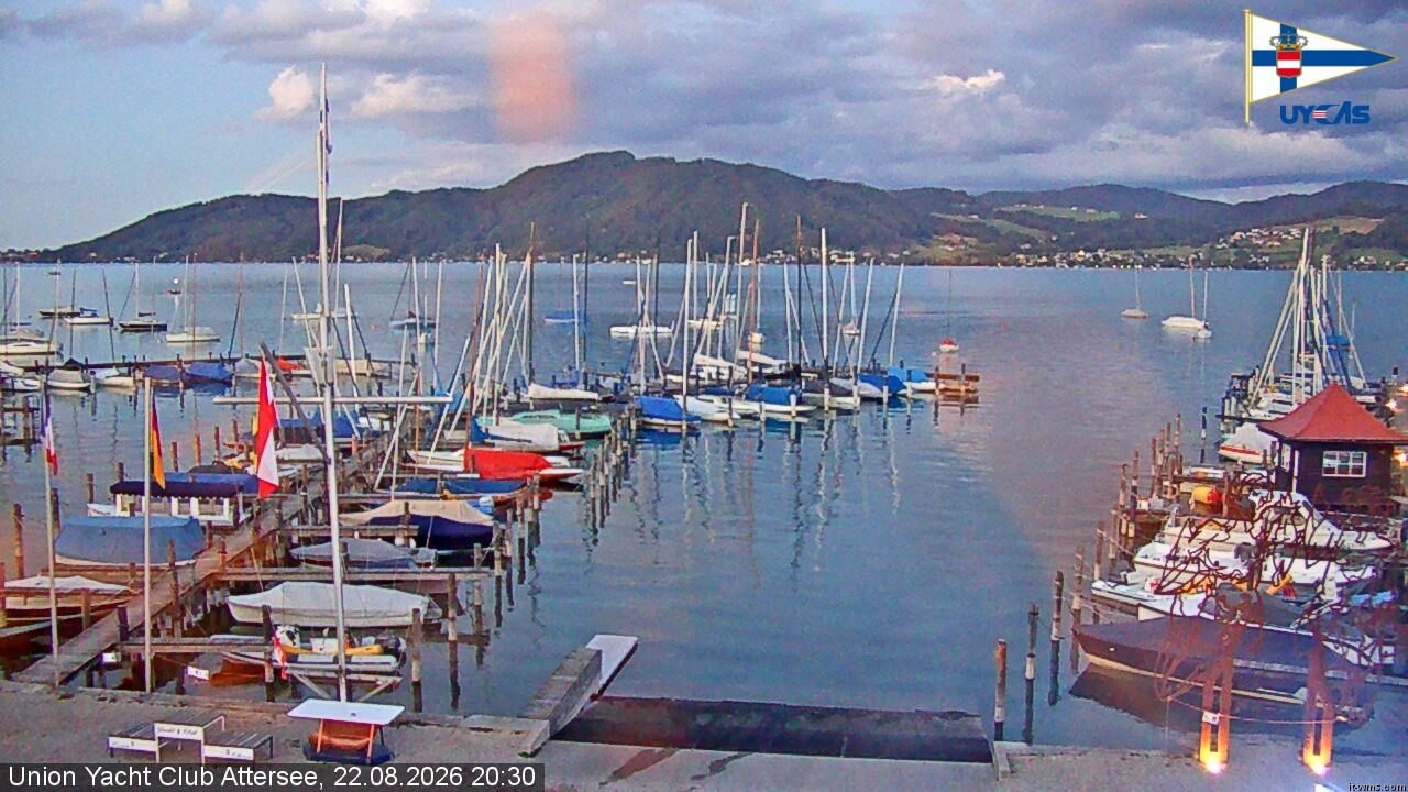 Archiv Foto Webcam Blick vom Union Yacht Club am Attersee