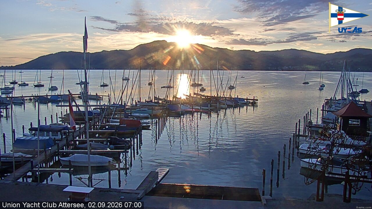 Archiv Foto Webcam Blick vom Union Yacht Club am Attersee