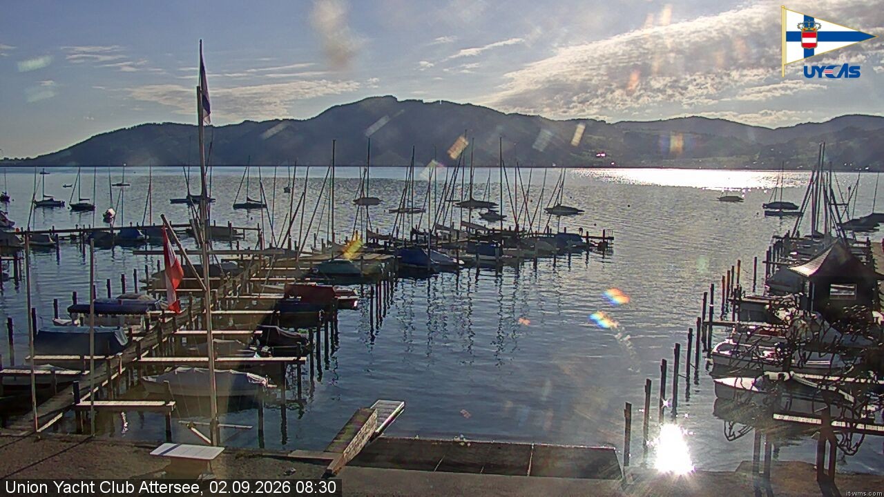Archiv Foto Webcam Blick vom Union Yacht Club am Attersee