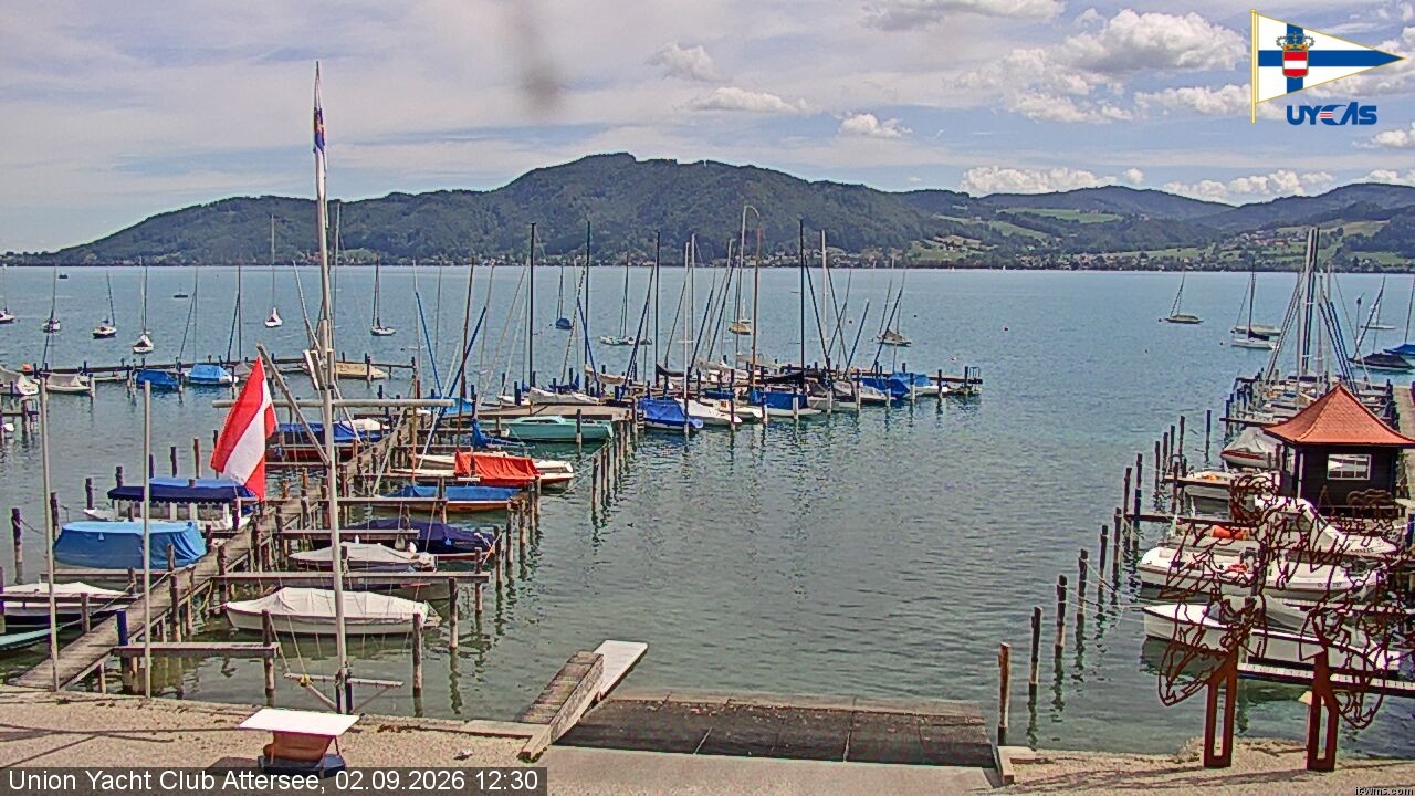 Archiv Foto Webcam Blick vom Union Yacht Club am Attersee