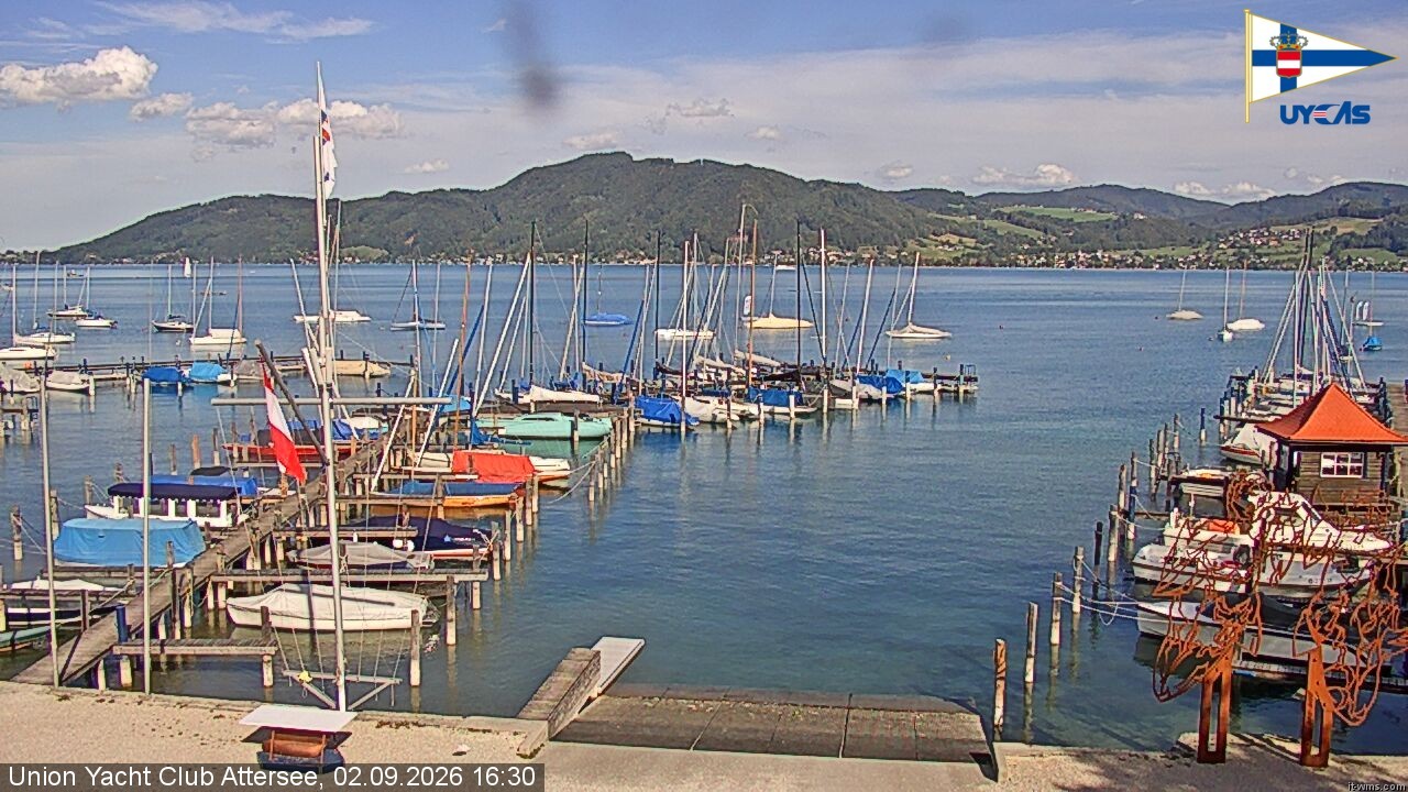 Archiv Foto Webcam Blick vom Union Yacht Club am Attersee