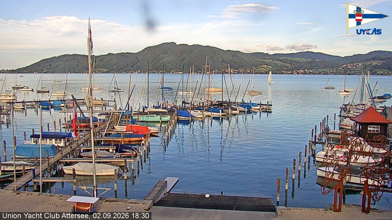 Archiv Foto Webcam Blick vom Union Yacht Club am Attersee
