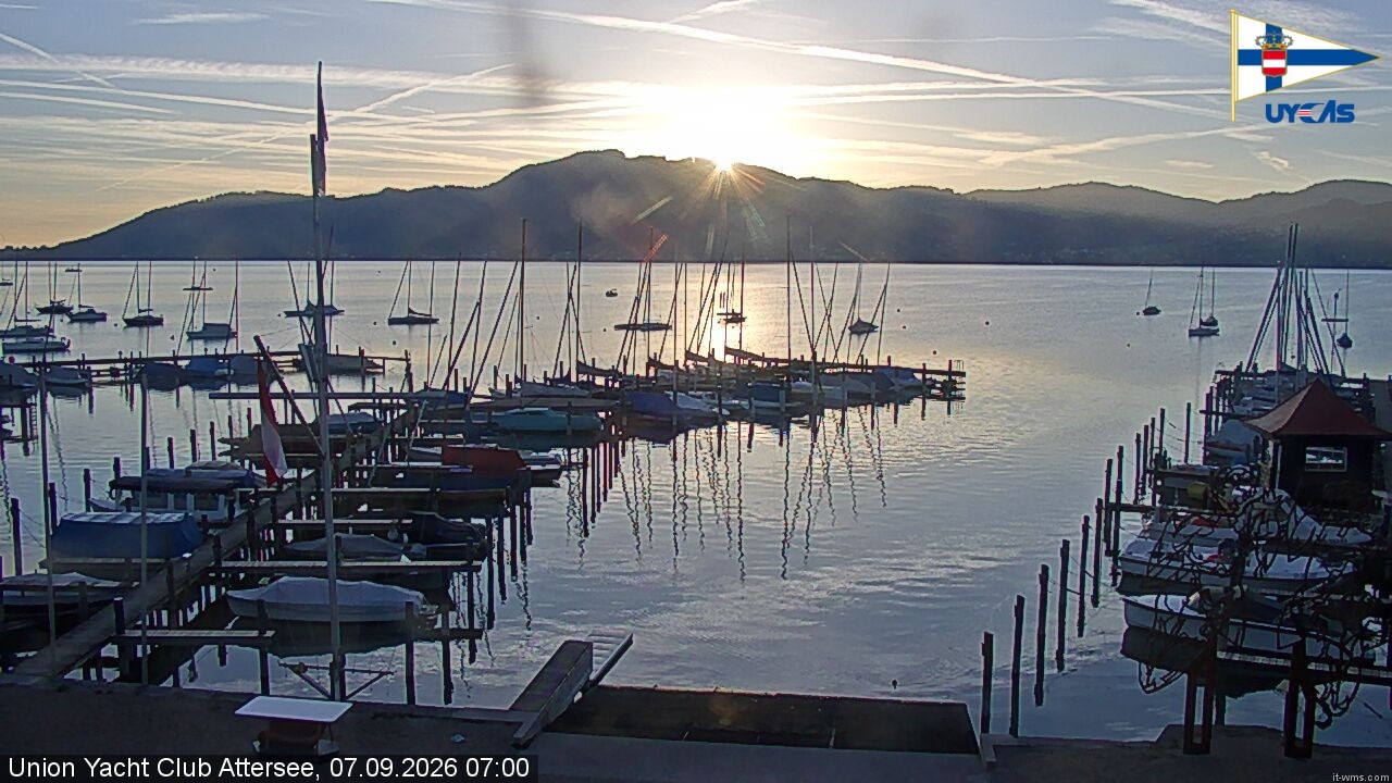 Archiv Foto Webcam Blick vom Union Yacht Club am Attersee