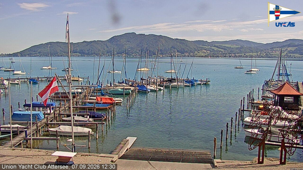 Archiv Foto Webcam Blick vom Union Yacht Club am Attersee