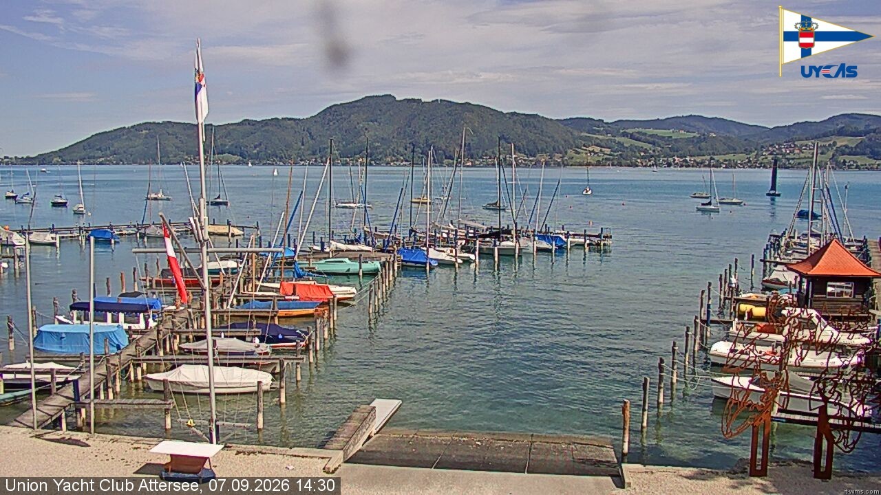 Archiv Foto Webcam Blick vom Union Yacht Club am Attersee