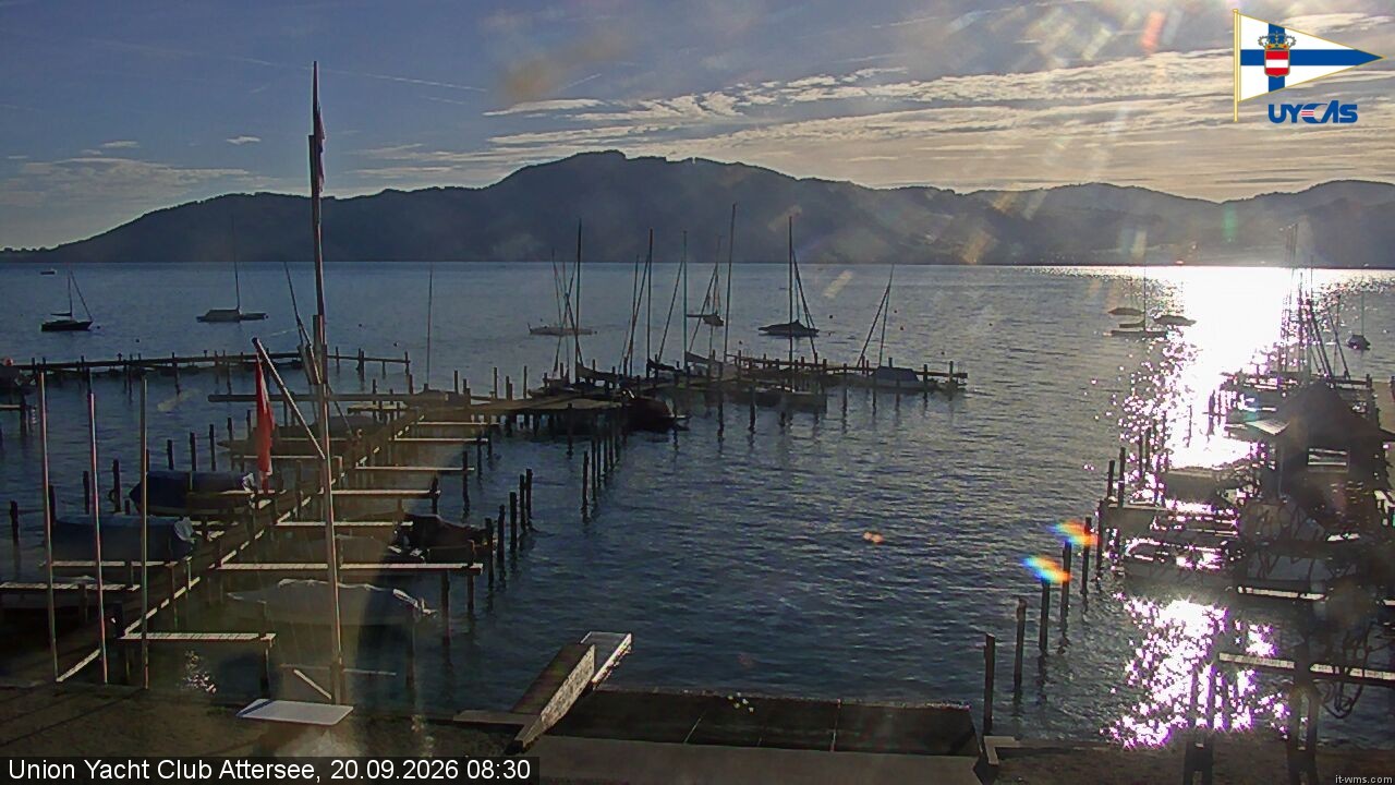 Archiv Foto Webcam Blick vom Union Yacht Club am Attersee