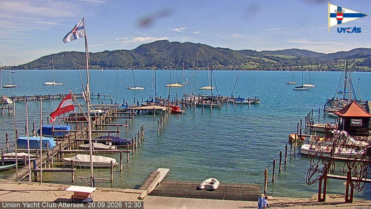 Archiv Foto Webcam Blick vom Union Yacht Club am Attersee