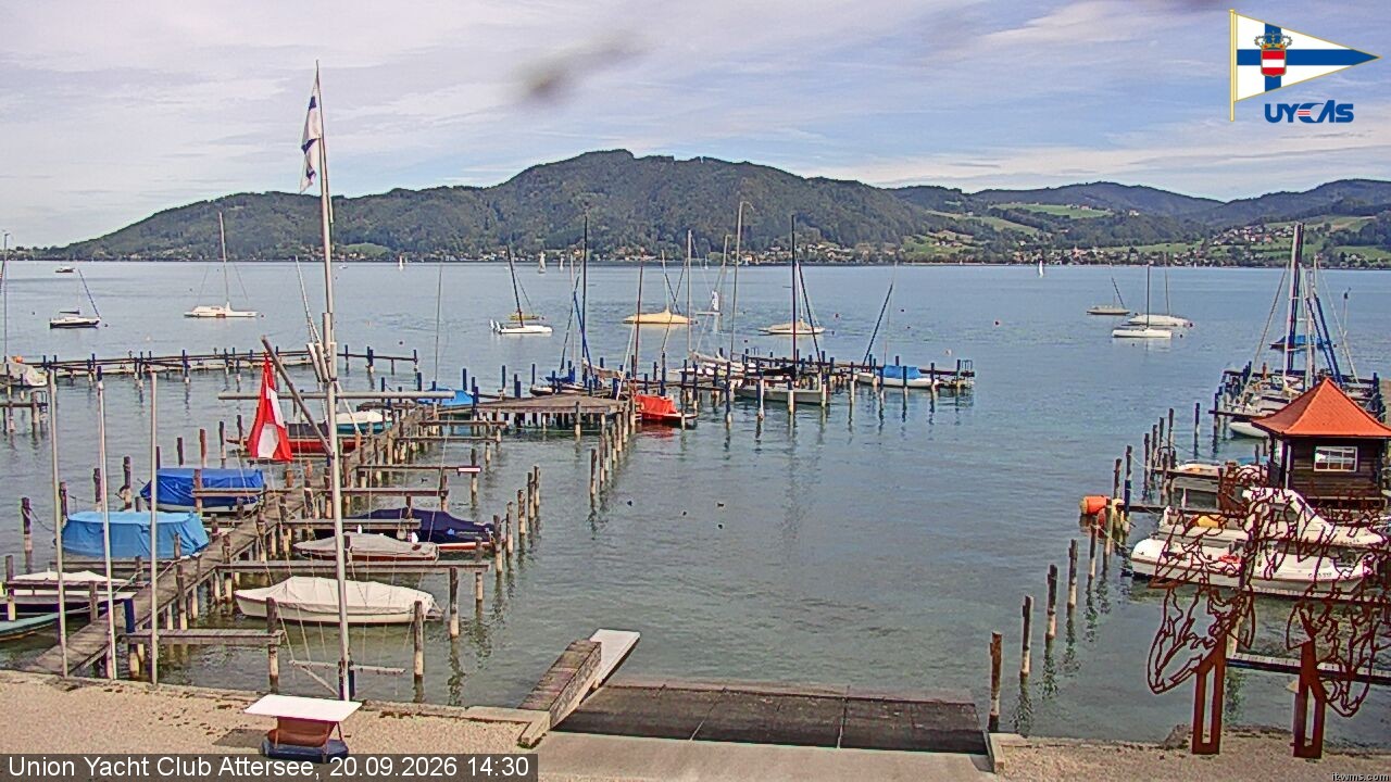 Archiv Foto Webcam Blick vom Union Yacht Club am Attersee