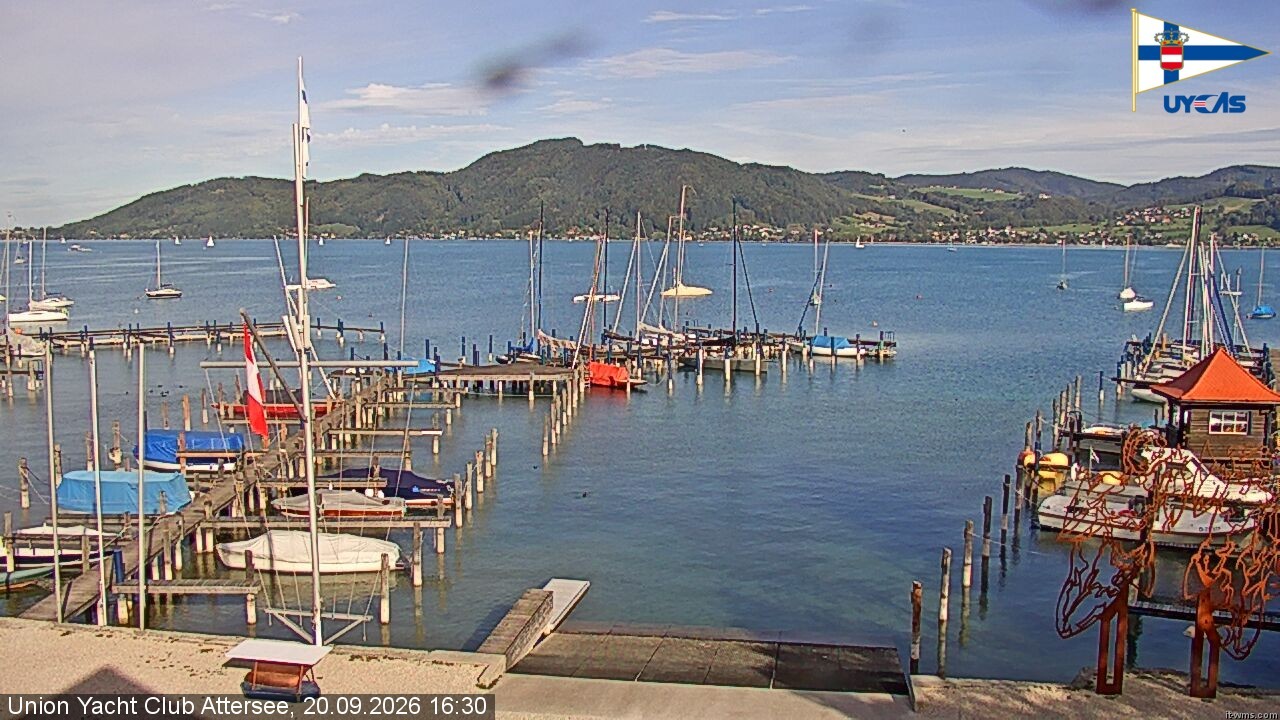 Archiv Foto Webcam Blick vom Union Yacht Club am Attersee