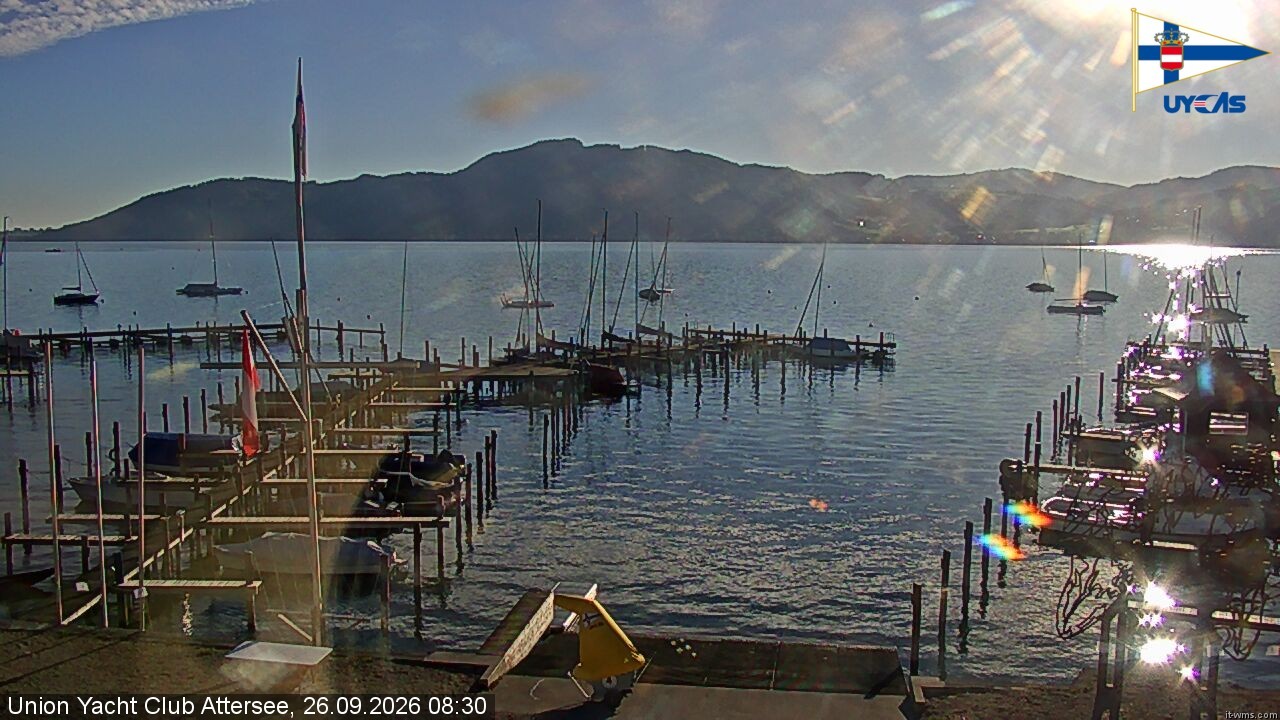 Archiv Foto Webcam Blick vom Union Yacht Club am Attersee