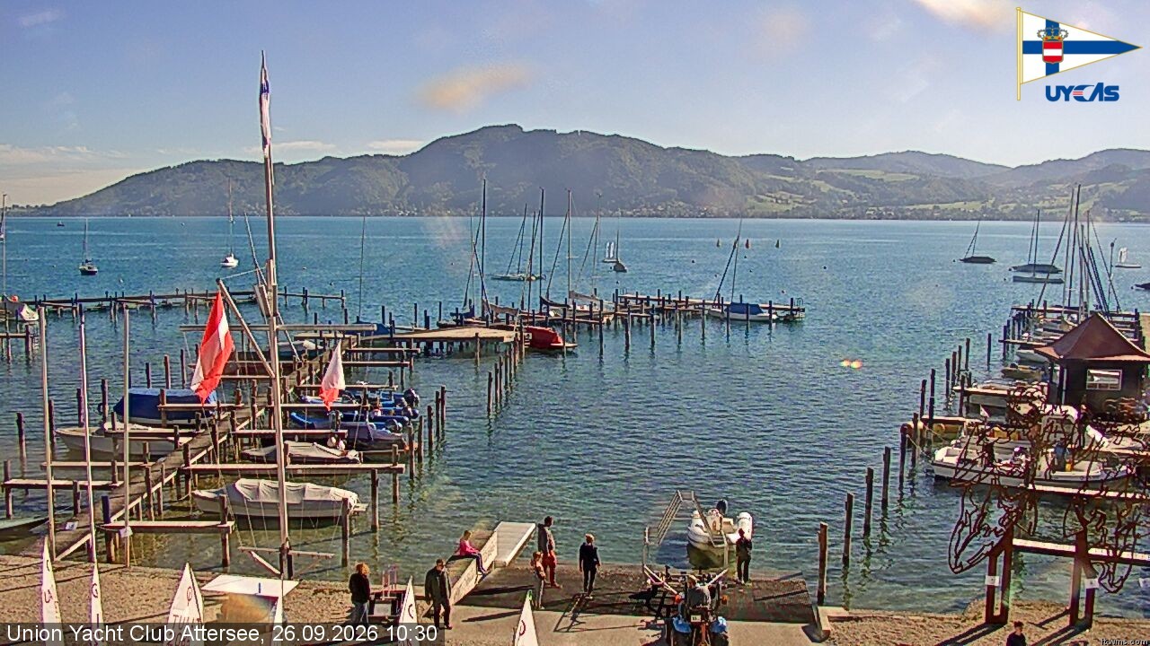 Archiv Foto Webcam Blick vom Union Yacht Club am Attersee