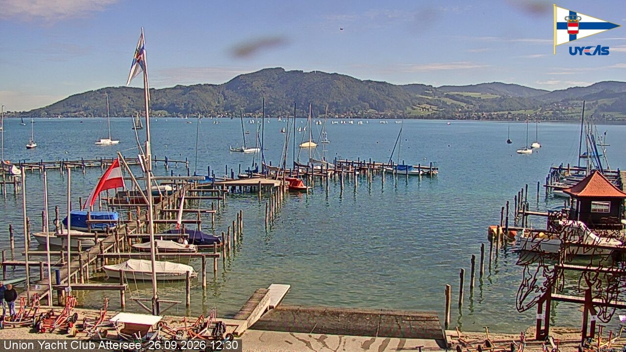 Archiv Foto Webcam Blick vom Union Yacht Club am Attersee