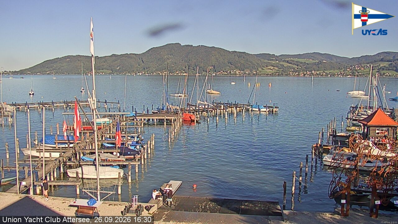 Archiv Foto Webcam Blick vom Union Yacht Club am Attersee
