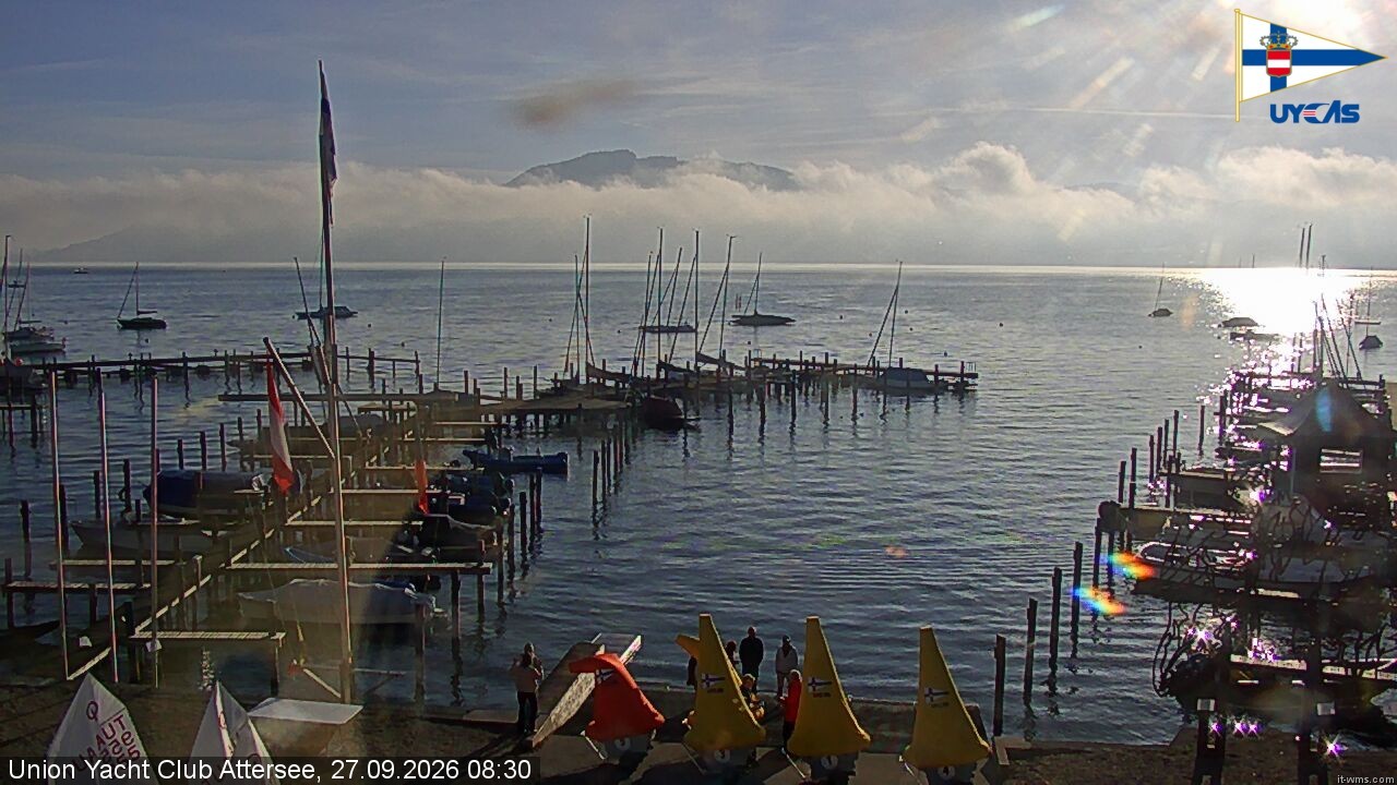 Archiv Foto Webcam Blick vom Union Yacht Club am Attersee
