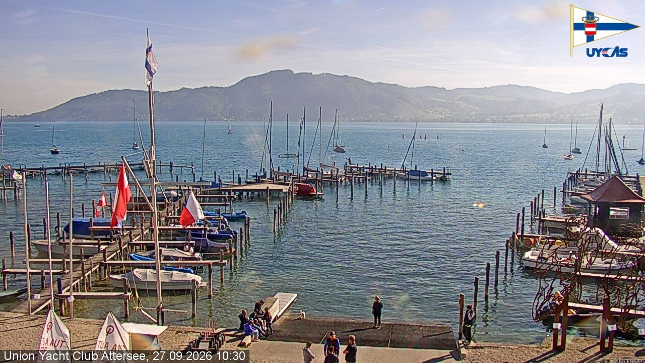 Archiv Foto Webcam Blick vom Union Yacht Club am Attersee
