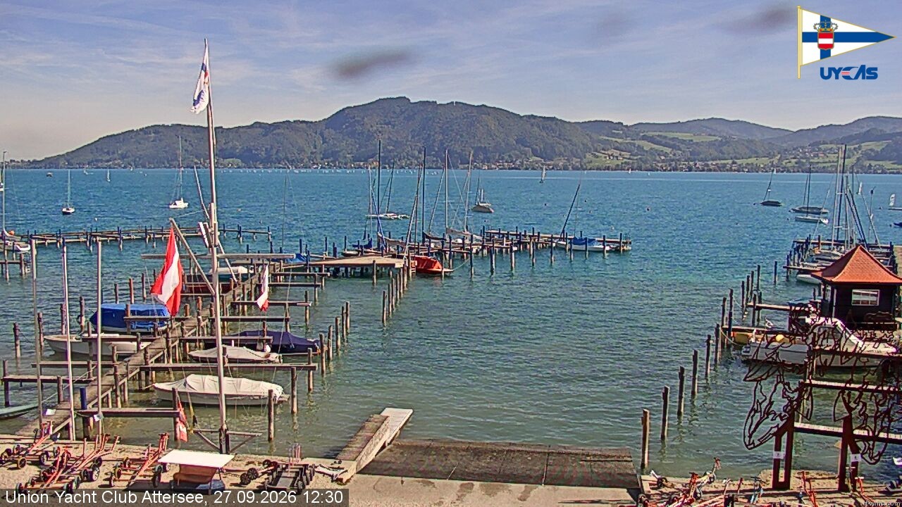 Archiv Foto Webcam Blick vom Union Yacht Club am Attersee