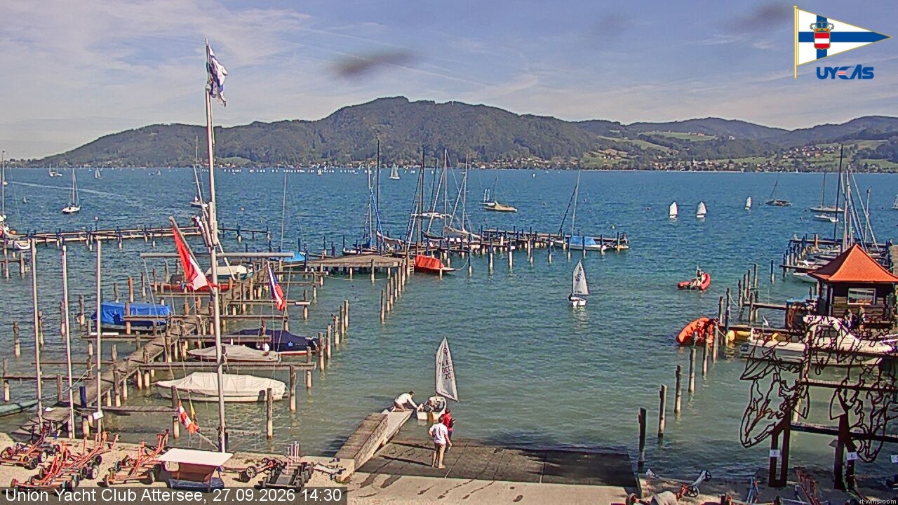 Archiv Foto Webcam Blick vom Union Yacht Club am Attersee