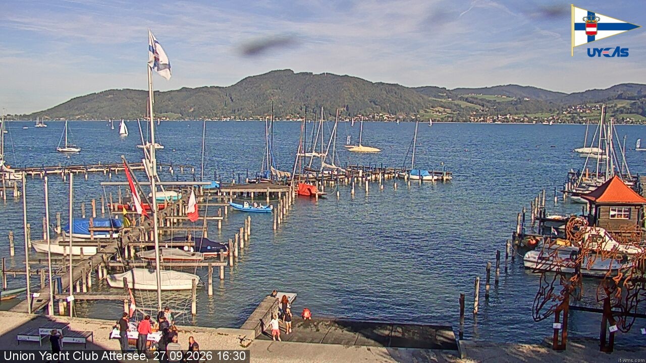 Archiv Foto Webcam Blick vom Union Yacht Club am Attersee