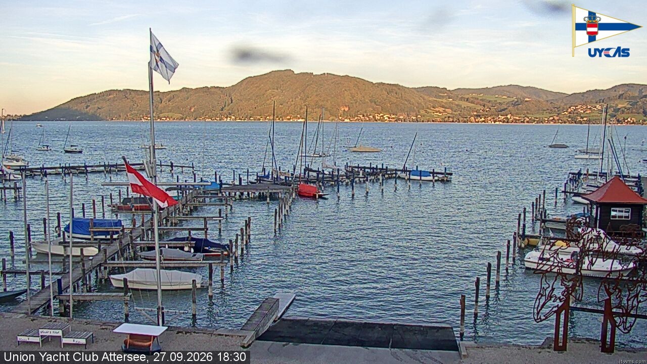 Archiv Foto Webcam Blick vom Union Yacht Club am Attersee