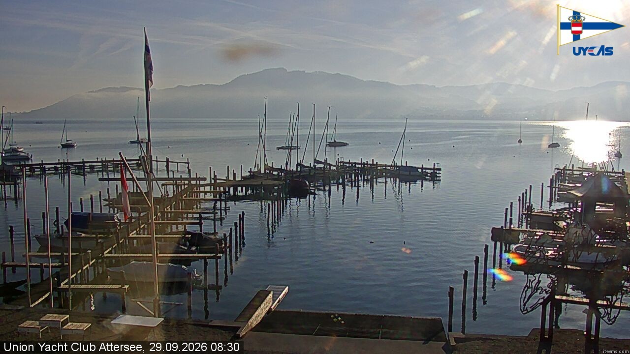 Archiv Foto Webcam Blick vom Union Yacht Club am Attersee
