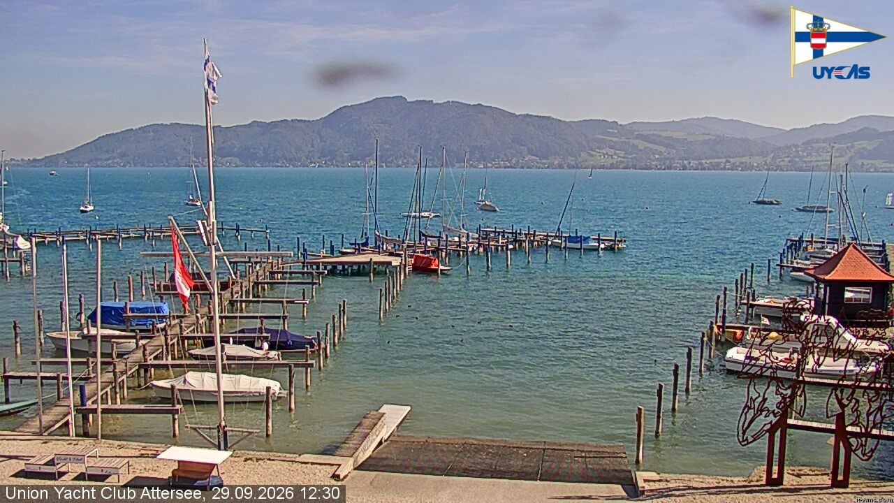 Archiv Foto Webcam Blick vom Union Yacht Club am Attersee
