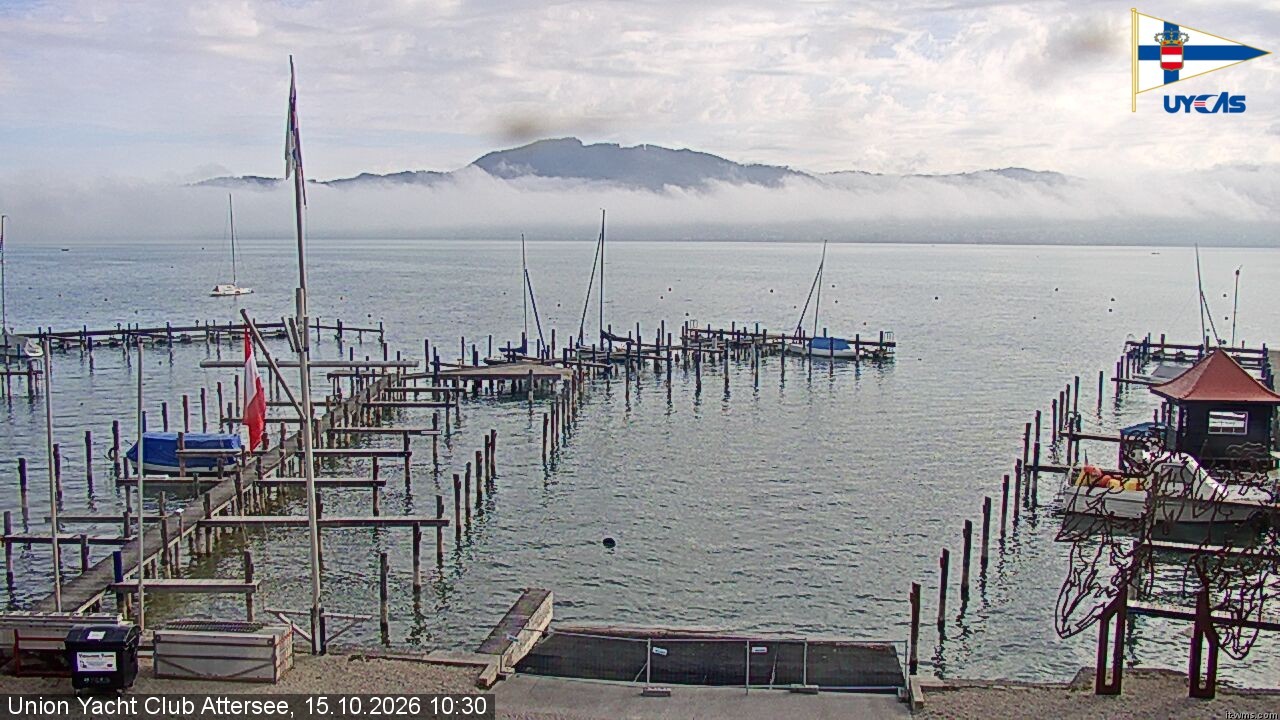 Archiv Foto Webcam Blick vom Union Yacht Club am Attersee