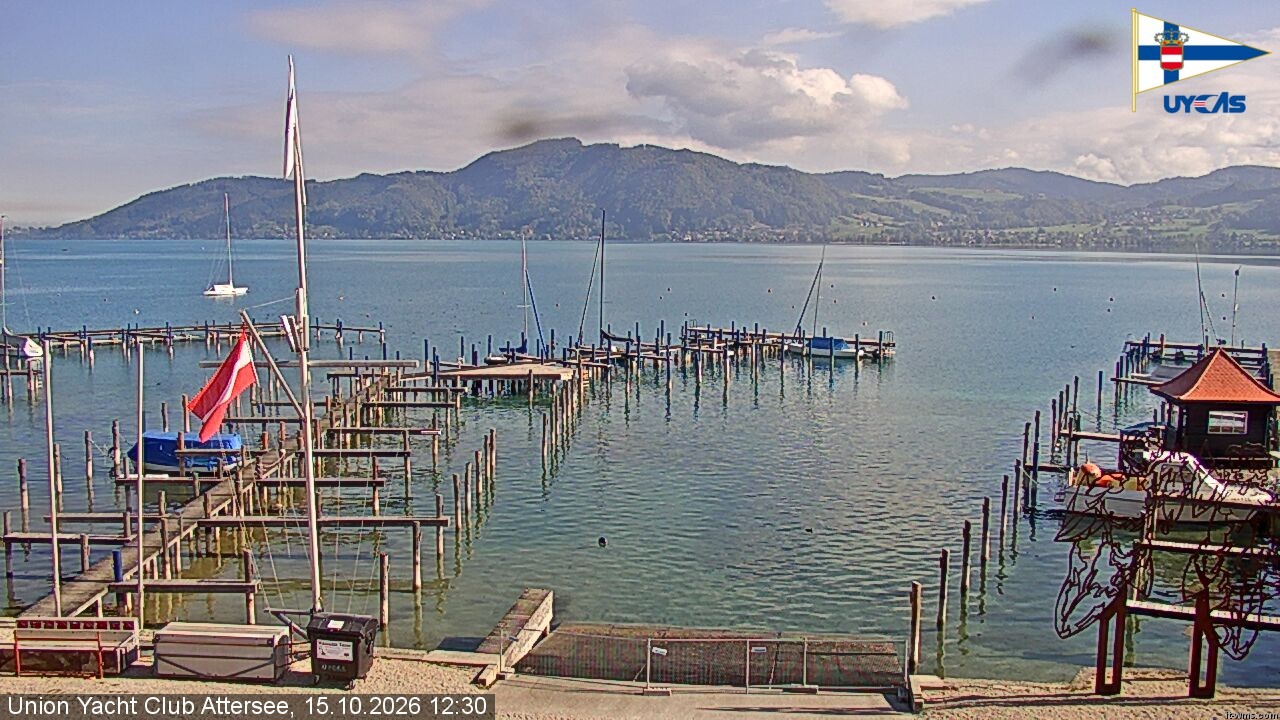 Archiv Foto Webcam Blick vom Union Yacht Club am Attersee