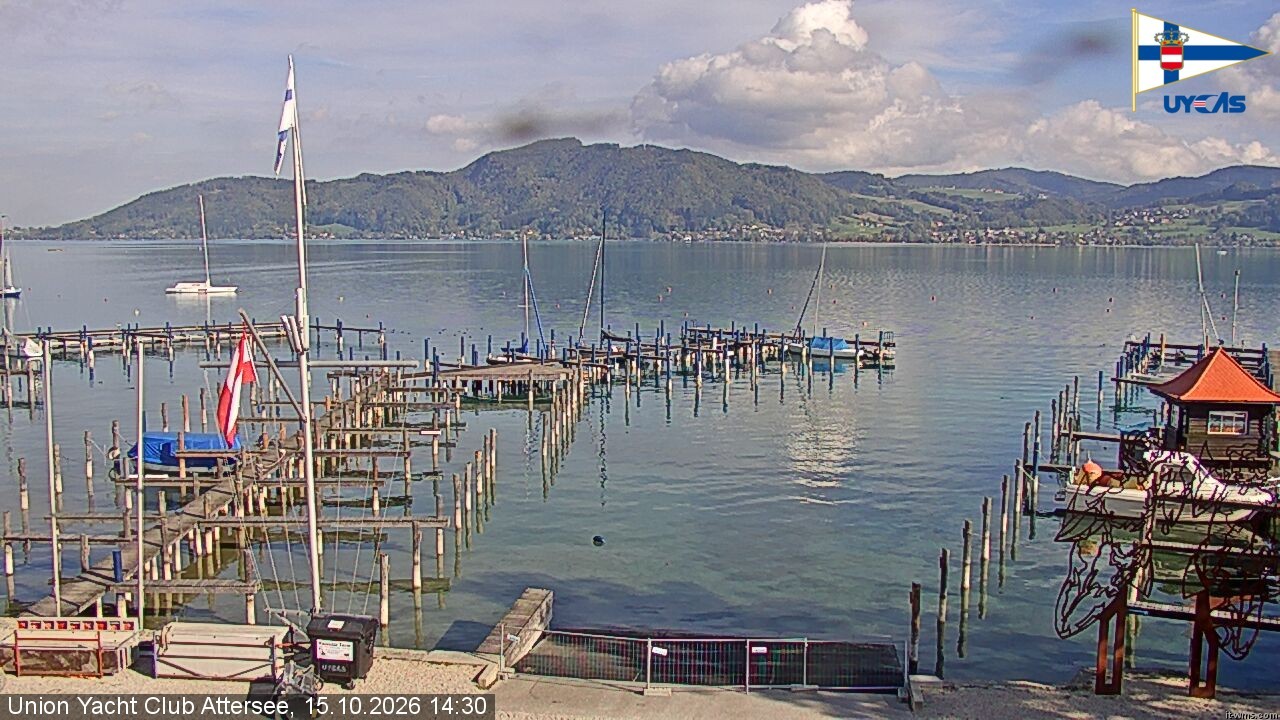 Archiv Foto Webcam Blick vom Union Yacht Club am Attersee