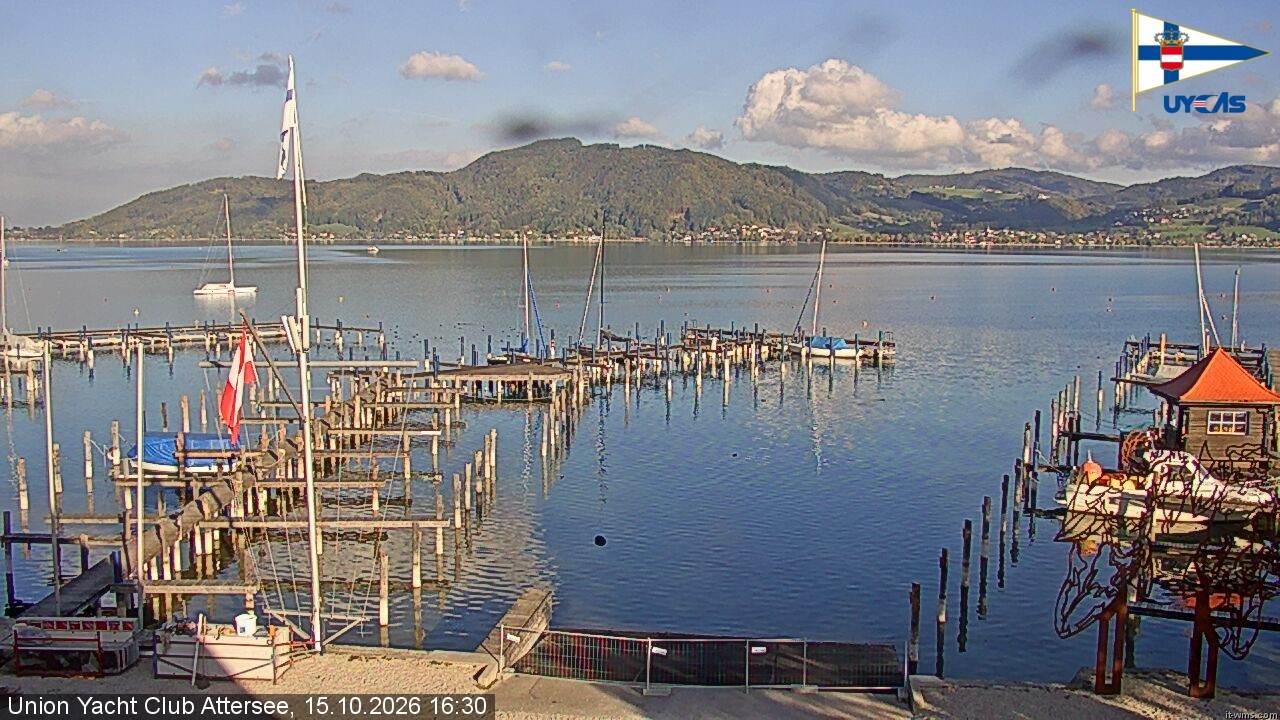 Archiv Foto Webcam Blick vom Union Yacht Club am Attersee