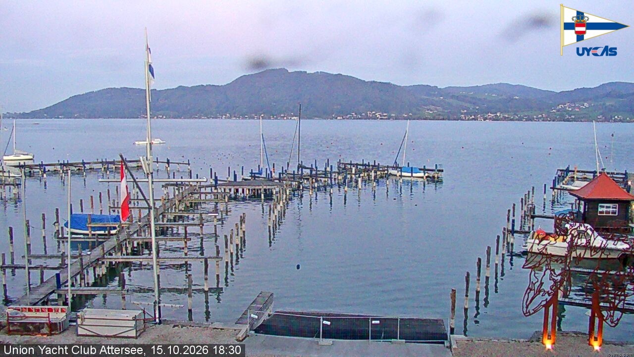 Archiv Foto Webcam Blick vom Union Yacht Club am Attersee