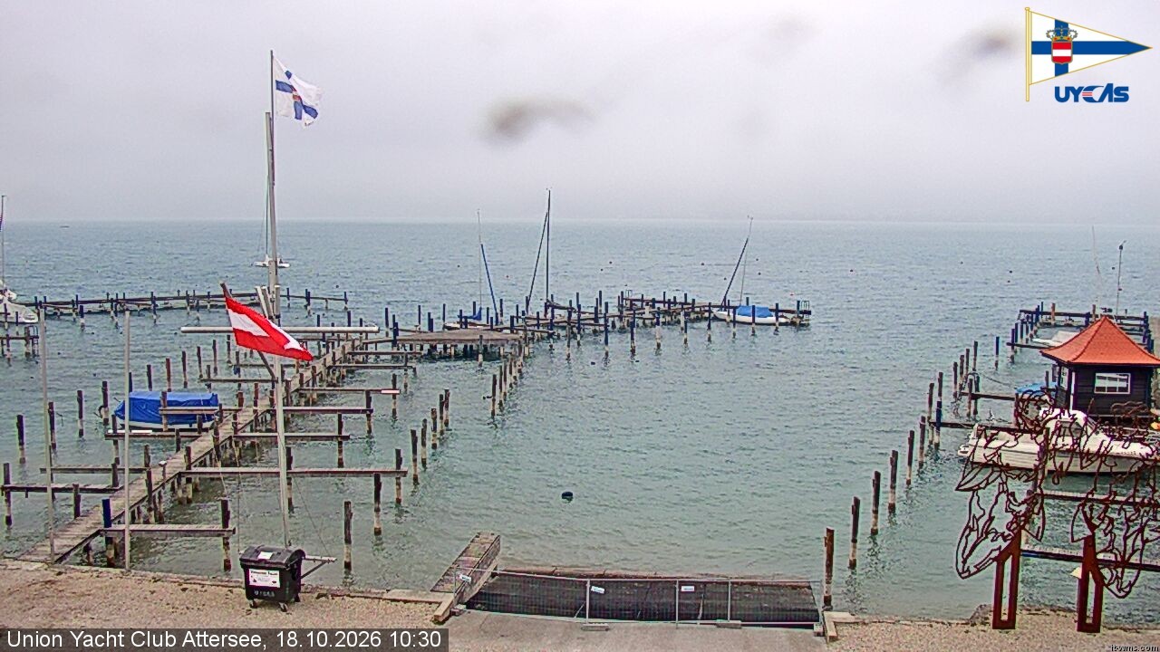 Archiv Foto Webcam Blick vom Union Yacht Club am Attersee