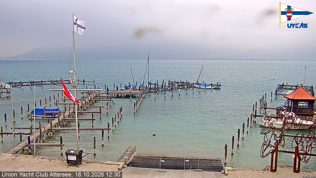 Archiv Foto Webcam Blick vom Union Yacht Club am Attersee