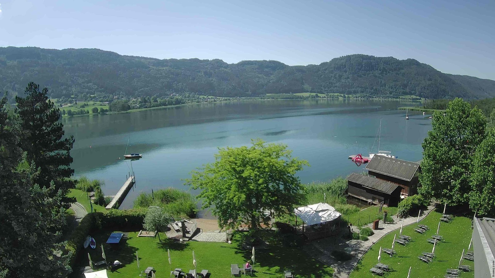 Archiv Foto Webcam Ossiacher See: Ausblick vom Hotel Seerose