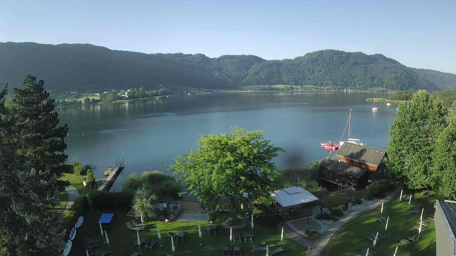 Archiv Foto Webcam Ossiacher See: Ausblick vom Hotel Seerose