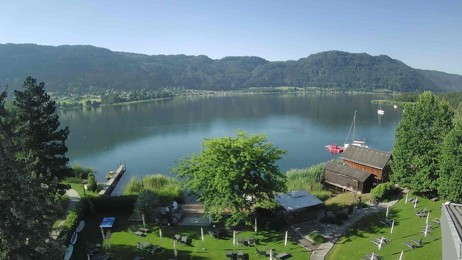 Archiv Foto Webcam Ossiacher See: Ausblick vom Hotel Seerose