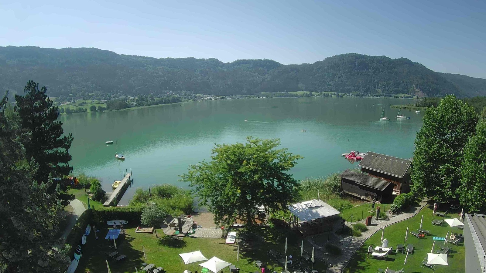 Archiv Foto Webcam Ossiacher See: Ausblick vom Hotel Seerose