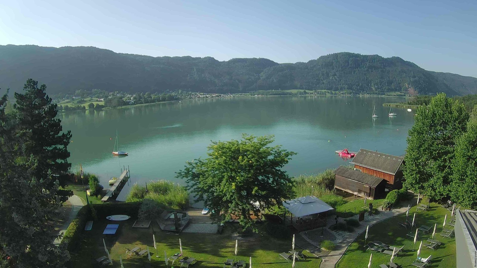Archiv Foto Webcam Ossiacher See: Ausblick vom Hotel Seerose