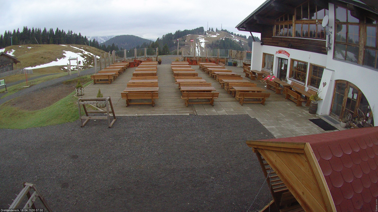 Archived image Webcam Mountain Restaurant Dreiländereck