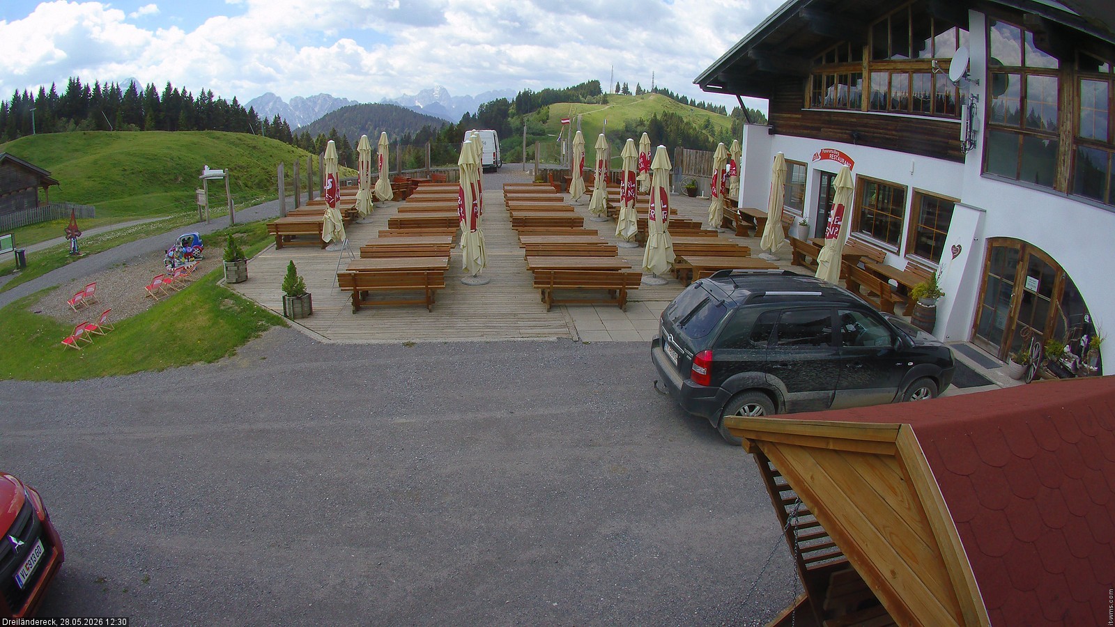 Archived image Webcam Mountain Restaurant Dreiländereck