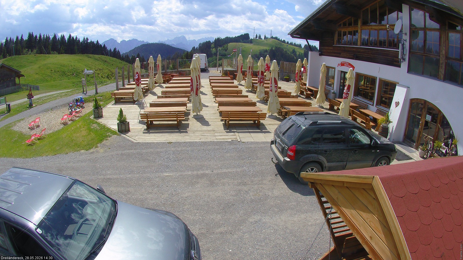 Archived image Webcam Mountain Restaurant Dreiländereck