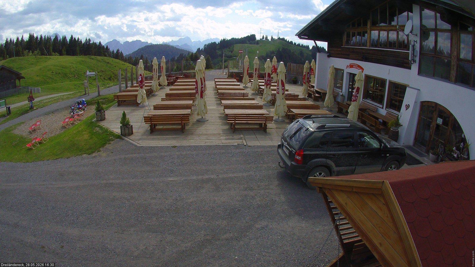 Archived image Webcam Mountain Restaurant Dreiländereck