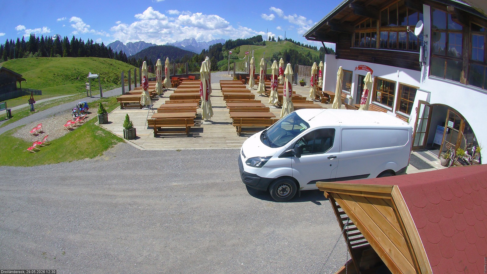 Archived image Webcam Mountain Restaurant Dreiländereck